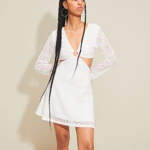 H&M cut out lace boho bell sleeve dress